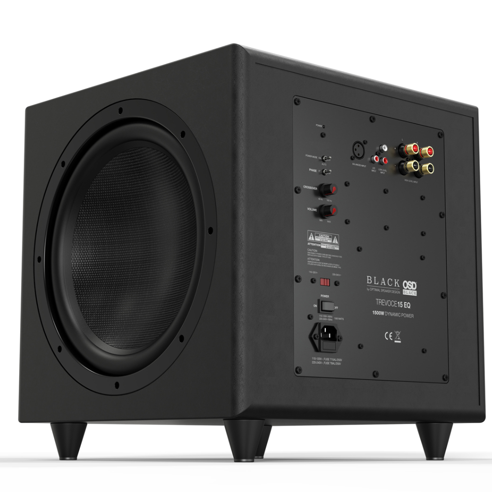 OSD Trevoce 15" Triple Driver Active Subwoofer 1600W, Native EQ 15Hz Bass Response, Faux Leather